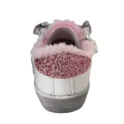 Lola + The Boys New Arrivals Paris Pink Fur Star Girl Sneaker