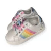 Lola + The Boys Girls Rainbow Striped Sneakers