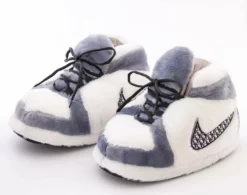 Lola + The Boys White And Grey Athletic Slippers