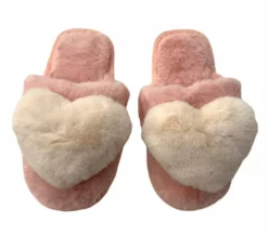 Lola + The Boys Fuzzy Heart Slippers New Arrivals