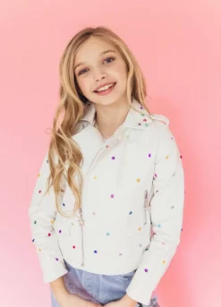 Lola + The Boys Gem Vegan Moto Jacket Girls