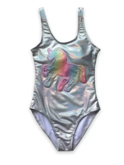 Lola + The Boys New Arrivals Hologram Unicorn Metallic Swimsuit