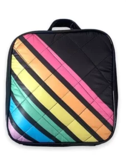 Lola + The Boys New Arrivals Glossy Black Rainbow Lunchbox