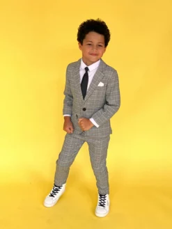 Lola + The Boys New Arrivals Grey Plaid Piece Suit