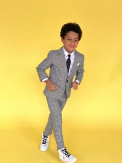 Lola + The Boys New Arrivals Grey Plaid Piece Suit