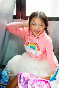 Lola + The Boys Happy Rainbow Candy Hoodie Girls