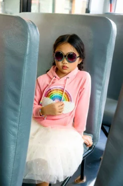 Lola + The Boys Happy Rainbow Candy Hoodie Girls