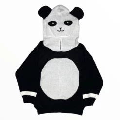Lola + The Boys Panda Bear Knit Hoodie Girls