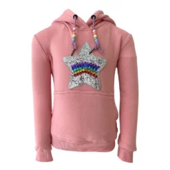Lola + The Boys Girls Sequin Star Candy Hoodie