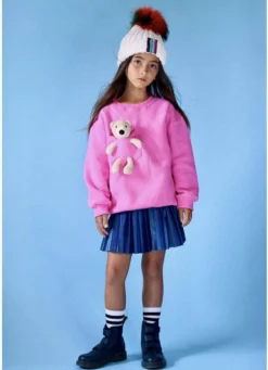 Lola + The Boys New Arrivals Teddy Bear Crewneck