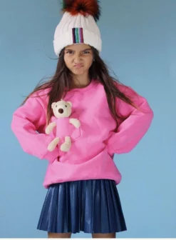 Lola + The Boys New Arrivals Teddy Bear Crewneck