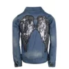 Lola & The Boys Girls Angel Wings Denim Jacket