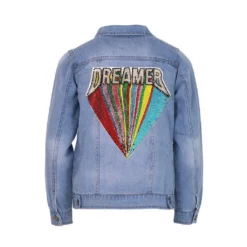 Lola & The Boys Beaded Dreamer Denim Jacket Girls 7 Lola & The Boys Beaded Dreamer Denim Jacket Girls