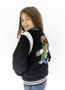 Lola & The Boys New Arrivals Bear Varsity Bomber Jacket