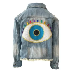 Lola + The Boys Girls Evil Eye Gem Denim