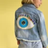Lola + The Boys Girls Evil Eye Gem Denim
