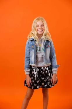 Lola + The Boys Girls Evil Eye Gem Denim