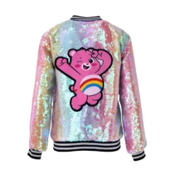 Lola + The Boys Care Bears Cheer Bear Sequin Bomber New Arrivals