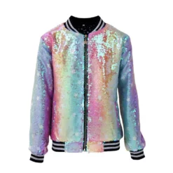 Lola + The Boys Care Bears Cheer Bear Sequin Bomber New Arrivals