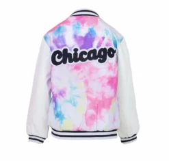 Lola + The Boys Chicago Tie Dye Varsity Bomber