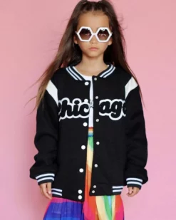 Lola + The Boys Girls Chicago Varsity Bomber Jacket