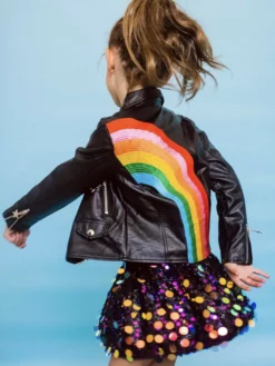 Lola + The Boys Girls Happy Rainbow Vegan Leather