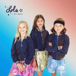 Lola + The Boys Girls Hologram Reflective Bomber