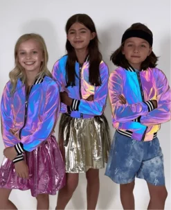 Lola + The Boys Girls Hologram Reflective Bomber