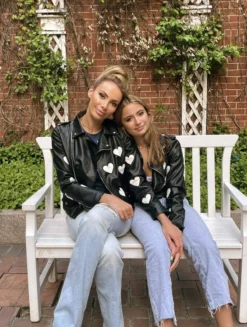 Lola + The Boys Girls I Heart You Vegan Leather Jacket