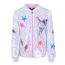 Lola + The Boys Ice Cream Sequin Flip Bomber