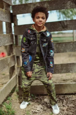 Lola + The Boys Interstellar Patched Denim Jacket