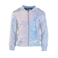 Lola + The Boys Iridescent Angel Sequin Flip Bomber Girls