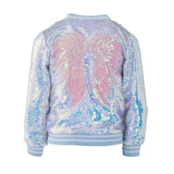 Lola + The Boys Iridescent Angel Sequin Flip Bomber Girls