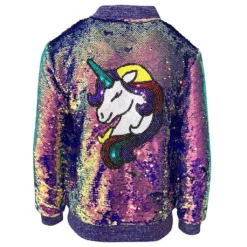 Lola + The Boys Magic Shimmer Unicorn Bomber Girls