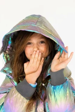 Lola + The Boys Girls Metallic Ombré Puffer