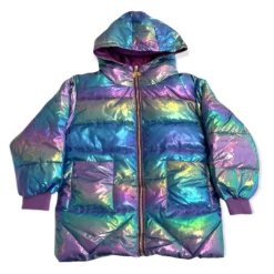 Lola + The Boys Girls Metallic Ombré Puffer