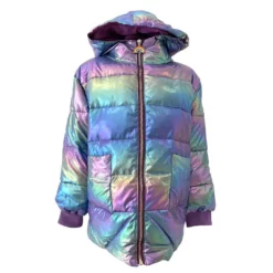 Lola + The Boys Girls Metallic Ombré Puffer