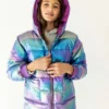 Lola + The Boys Girls Metallic Ombré Puffer
