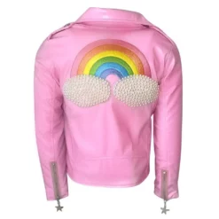 Lola + The Boys Pink Pearl Vegan Leather Jacket