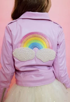 Lola + The Boys Pink Pearl Vegan Leather Jacket