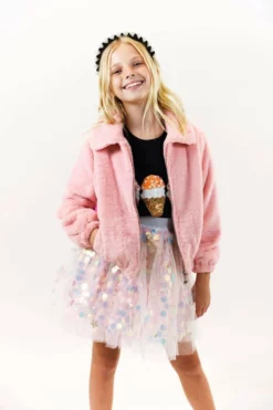 Lola + The Boys Girls Rainbow Faux Fur Coat 17 Lola + The Boys Girls Rainbow Faux Fur Coat