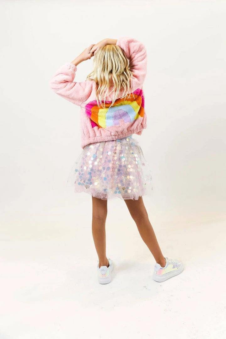 Lola + The Boys Girls Rainbow Faux Fur Coat 5 Lola + The Boys Girls Rainbow Faux Fur Coat