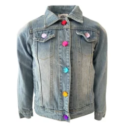 Lola + The Boys Rainbow Pearl Denim Jacket Girls
