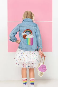Lola + The Boys Rainbow Tassel Denim