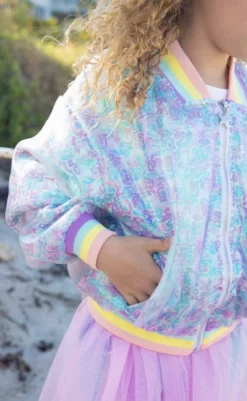 Lola + The Boys Retro Sequin Bomber