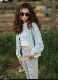 Lola + The Boys Retro Sequin Bomber