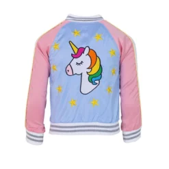 Lola + The Boys Sky Unicorn Satin Bomber Girls