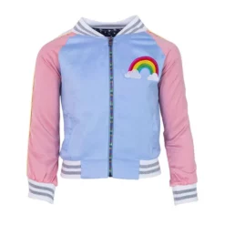 Lola + The Boys Sky Unicorn Satin Bomber Girls