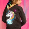 Lola + The Boys Stone Wash Unicorn & Stars Denim Jacket Girls 1 Lola + The Boys Stone Wash Unicorn & Stars Denim Jacket Girls