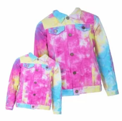 Lola + The Boys Girls Tie Dye Denim Jacket